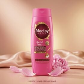 Meclay London Shampoo bottle with nourishing hair care formula in 185ml and 360ml sizes