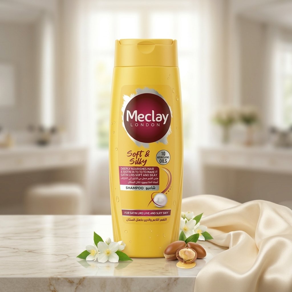 Meclay London Soft & Silky Shampoo (With 10 Nourishing Oils & Biotin)
