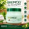 BREMOD Sunbright Series Hair Nourishing Mask 1000ml light green jar with dark green lid on wooden podium from Chaudhary Superstore