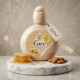 Care Natural Honey Lotion with Hyaluronic Acid 210ml beige bottle with honeycomb graphics — Chaudhary Superstore
