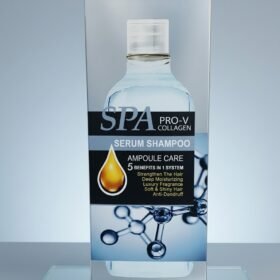 Coswin Spa Pro-V Collagen Serum Shampoo Ampoule Care 500ml box on clear glass studio block from Chaudhary Superstore