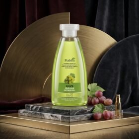 Fiabila Grape Hydrated Nourishing Shower Gel 250ml bottle on luxury studio podium from Chaudhary Superstore
