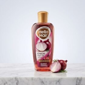 Golden Pearl Hello Hair Onion Hair Oil 100ml bottle with red onion extract label — Chaudhary Superstore