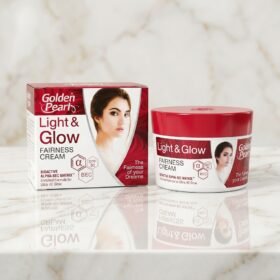 Golden Pearl Light & Glow Fairness Cream SPF 30 65ml white jar with red lid and matching box from Chaudhary Superstore
