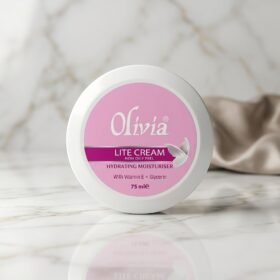 Olivia Lite Cream Hydrating Moisturiser With Vitamin E and Glycerin 75ml white jar from Chaudhary Superstore