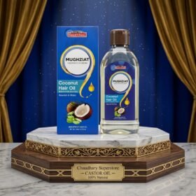 Saeed Ghani Mughziat Coconut Hair Oil with Aloe Vera 140ml bottle and blue box — Chaudhary Superstore