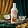 Samsol 100% Pure Coconut Oil 200ml white bottle with coconut graphics on a marble display — Chaudhary Superstore