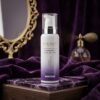 SNUKIA Professional Hair Argan Serum Italian Formula 100ml white pump bottle on purple marble podium from Chaudhary Superstore