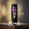 Sunsilk Black Shine Conditioner 180ml dark bottle displayed on a luxury marble surface with pearl accents by Chaudhary Superstore