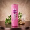 Sunsilk Thick and Long Shampoo 180ml pink bottle with Kera-Protein complex on luxury podium by Chaudhary Superstore